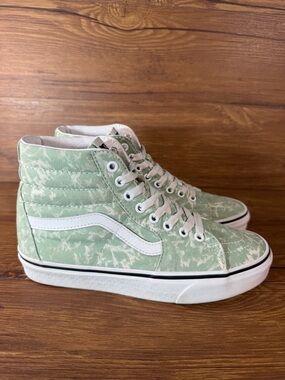 Vans Sk8-Hi ‘Washes’ Green Tie Dye Sneakers Women’s Size 8 Lace Up Shoes